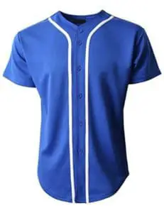 KS Mens Baseball Jersey Button Down T-Shirts Plain Short Sleeve