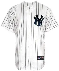 OuterStuff New York Yankees Wordmark White Pinstripe Youth Authentic Home Jersey