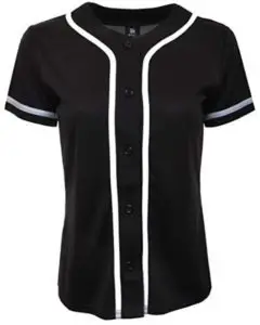 YoungLA Women Baseball Jersey Plain Button Down Shirt Tee 420