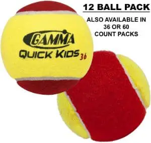 Gamma Quick Kids (Transition) Practice Tennis Balls: Red 36 (12 Pack)