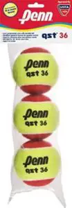 Penn QST 36 Tennis Balls: Youth Felt Red Tennis Balls for Beginners (3 Ball Pack)